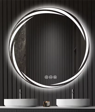 Ronde LED Badkamerspiegel – Anticondens, Backlight & 3 Lichtkleuren