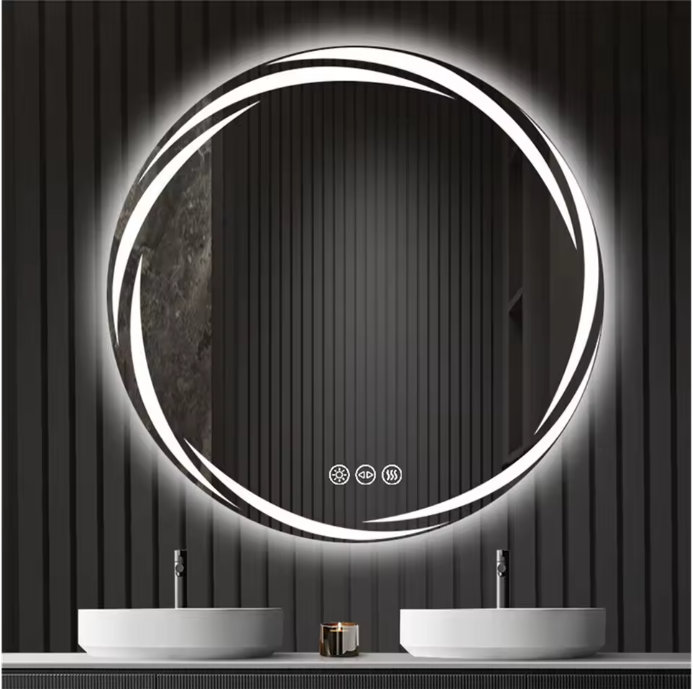 Ronde LED Badkamerspiegel – Anticondens, Backlight & 3 Lichtkleuren