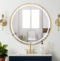 Ronde LED Badkamerspiegel – Zwart/Goud Frame, Anticondens & Dimbaar