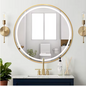 Ronde LED Badkamerspiegel – Zwart/Goud Frame, Anticondens & Dimbaar