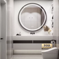 Ronde LED Badkamerspiegel – Zwart/Goud Frame, Anticondens & Dimbaar