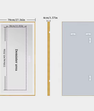 Grote Rechthoekige LED Badkamerspiegel – Goud Frame, Dimbaar & Anticondens