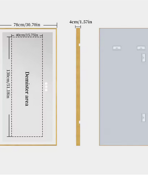 Grote Rechthoekige LED Badkamerspiegel – Goud Frame, Dimbaar & Anticondens
