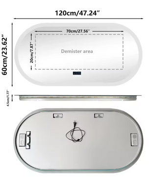 Ovale LED Badkamerspiegel – Bluetooth, Digitaal Display & Anticondens