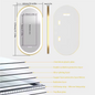 Ovale LED Badkamerspiegel – Goud Frame, Dimbaar & Anticondens