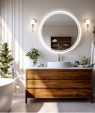 Ronde LED Badkamerspiegel – Touchscreen, Dimbaar & Anticondens