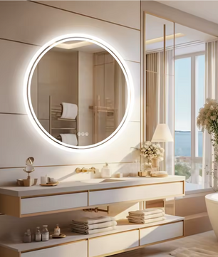 Ronde LED Badkamerspiegel – Touchscreen, Dimbaar & Anticondens