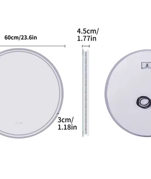 Ronde LED Badkamerspiegel – Touchscreen, Dimbaar & Anticondens