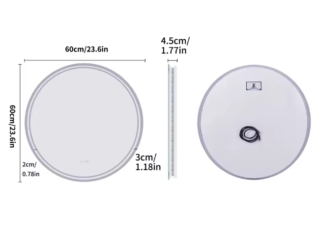 Ronde LED Badkamerspiegel – Touchscreen, Dimbaar & Anticondens