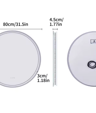 Ronde LED Badkamerspiegel – Touchscreen, Dimbaar & Anticondens