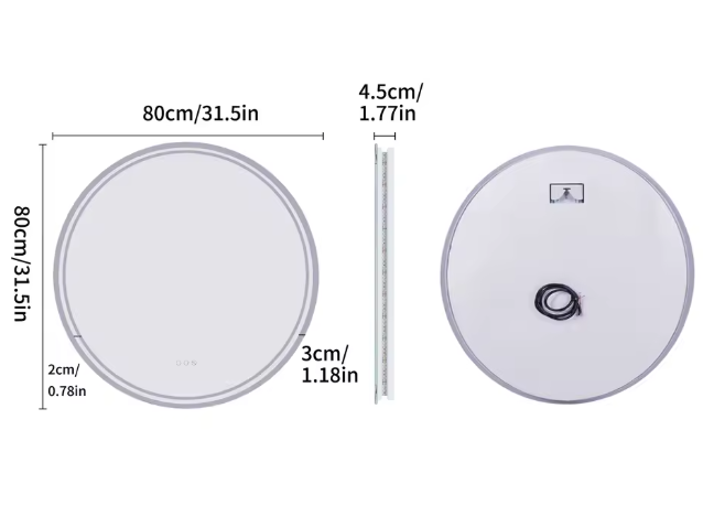 Ronde LED Badkamerspiegel – Touchscreen, Dimbaar & Anticondens