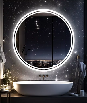 Ronde LED Badkamerspiegel – Touchscreen, Dimbaar & Anticondens