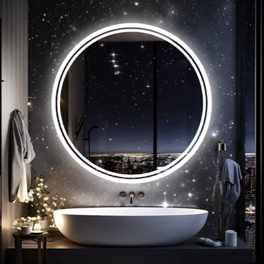 Ronde LED Badkamerspiegel – Touchscreen, Dimbaar & Anticondens