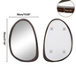 Moderne Asymmetrische Wandspiegel – Zwart Walnoothouten Frame, Stijlvol & Decoratief