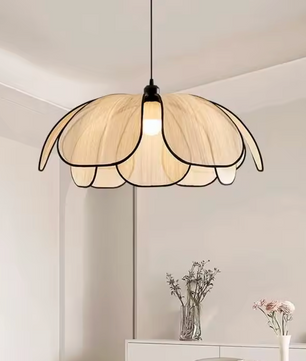 Vintage Lotus Hanglamp E27 – Handgeweven Kroonluchter + Ijzeren Frame