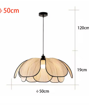 Vintage Lotus Hanglamp E27 – Handgeweven Kroonluchter + Ijzeren Frame