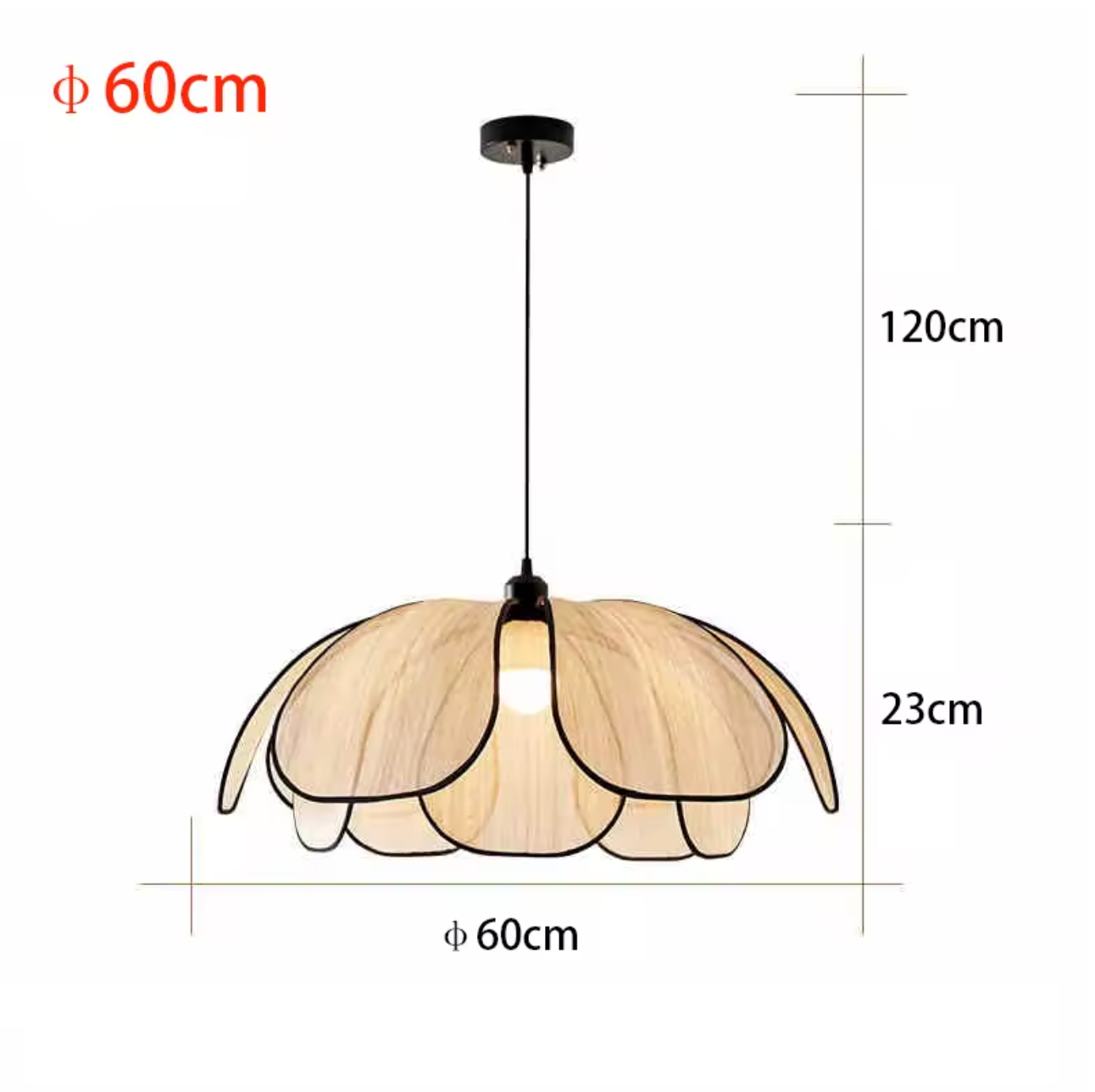 Vintage Lotus Hanglamp E27 – Handgeweven Kroonluchter + Ijzeren Frame