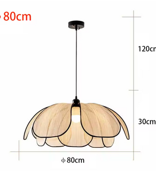 Vintage Lotus Hanglamp E27 – Handgeweven Kroonluchter + Ijzeren Frame