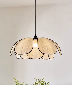 Vintage Lotus Hanglamp E27 – Handgeweven Kroonluchter + Ijzeren Frame