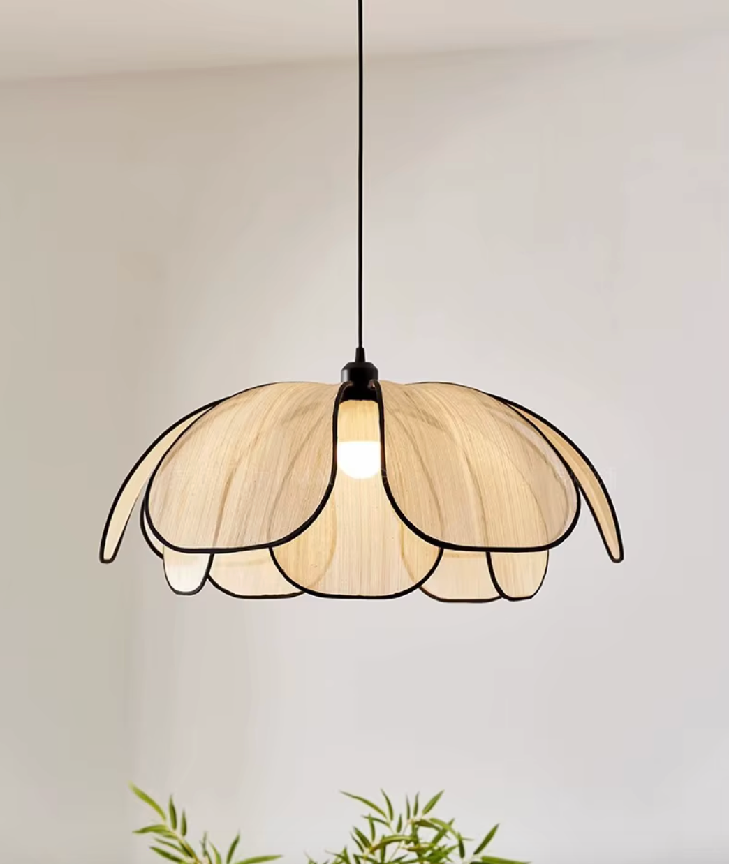 Vintage Lotus Hanglamp E27 – Handgeweven Kroonluchter + Ijzeren Frame