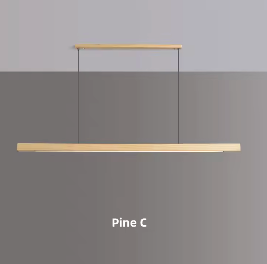 Houten LED Hanglamp – Lineair Grenen of walnoot hout – 80cm / 120cm / 150cm / 180cm