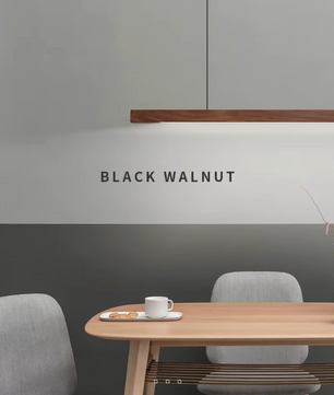 Houten LED Hanglamp – Lineair Grenen of walnoot hout – 80cm / 120cm / 150cm / 180cm