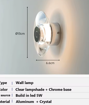 Ronde Kristallen LED Wandlamp – Modern, Stijlvol & Sfeervol