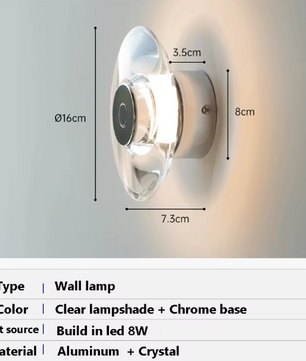 Ronde Kristallen LED Wandlamp – Modern, Stijlvol & Sfeervol