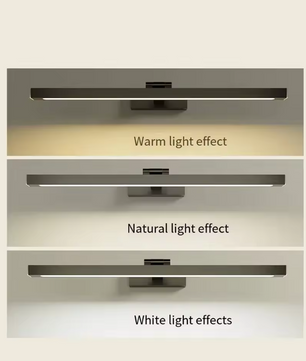 Moderne LED Spiegel Wandlamp – Tricolor, Aluminium & Sfeervol