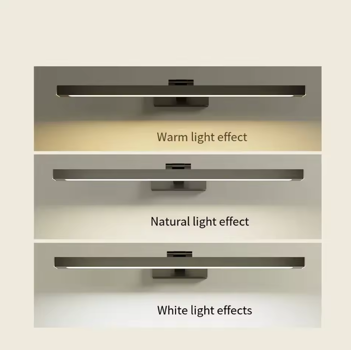 Moderne LED Spiegel Wandlamp – Tricolor, Aluminium & Sfeervol