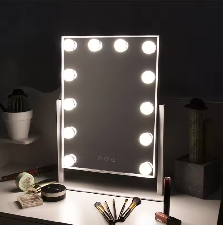 Hollywood LED Make-upspiegel – 12 Lampen, Touchscreen & Verlichting