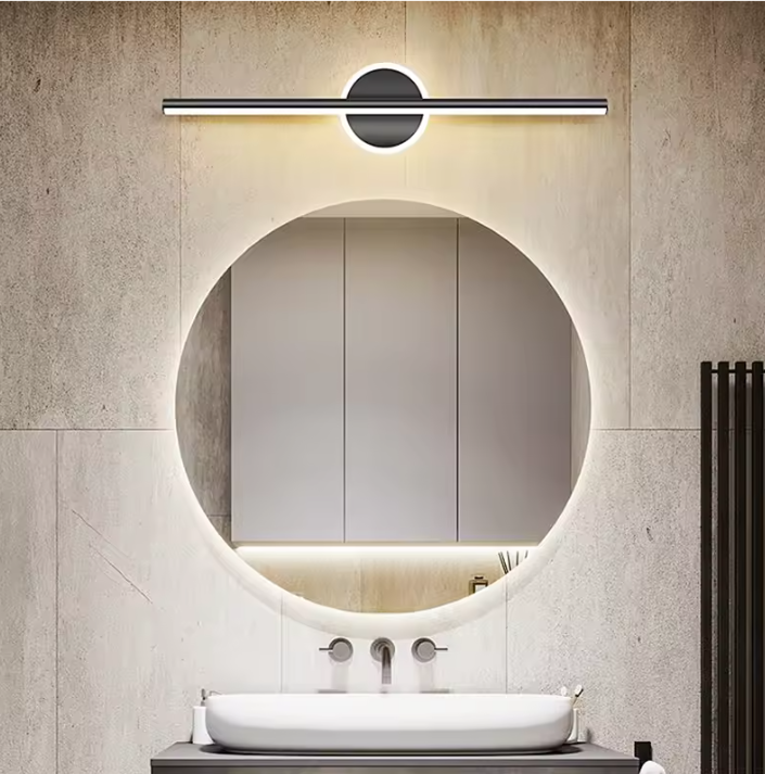 Moderne LED Wandlamp – Minimalistisch Design, Zwart & Goud, 40/60/80 cm