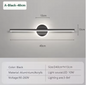 Moderne LED Wandlamp – Minimalistisch Design, Zwart & Goud, 40/60/80 cm