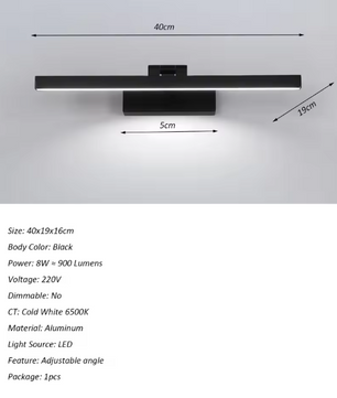 Moderne LED Wandlamp Badkamer – Koud Wit 6000K, Verstelbare Hoek
