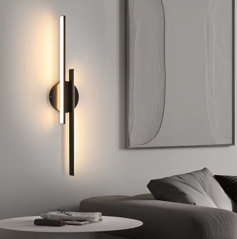 Moderne LED Wandlamp – 24W, Zwart, Warm Wit 3000K