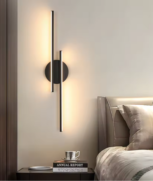 Moderne LED Wandlamp – 24W, Zwart, Warm Wit 3000K