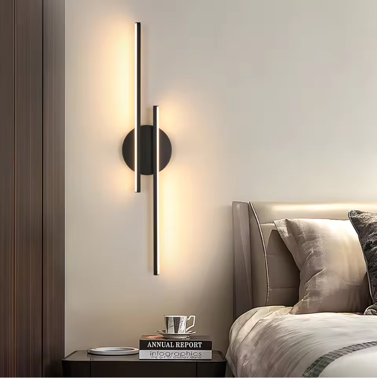 Moderne LED Wandlamp – 24W, Zwart, Warm Wit 3000K