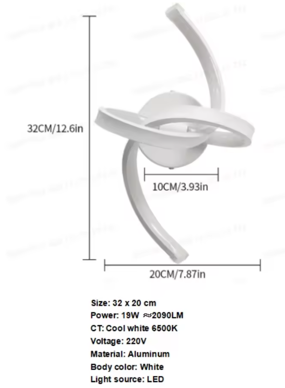 Moderne LED Wandlamp – 24W, Zwart, Warm Wit 3000K
