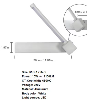 Moderne LED Wandlamp – 24W, Zwart, Warm Wit 3000K