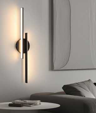 Moderne LED Wandlamp – 24W, Zwart, Warm Wit 3000K