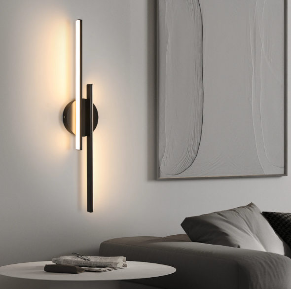 Moderne LED Wandlamp – 24W, Zwart, Warm Wit 3000K
