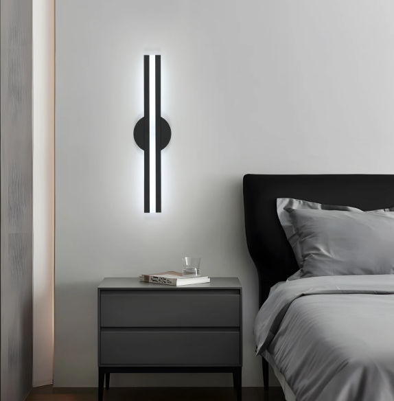 Moderne LED Wandlamp – 24W, Zwart, Warm Wit 3000K