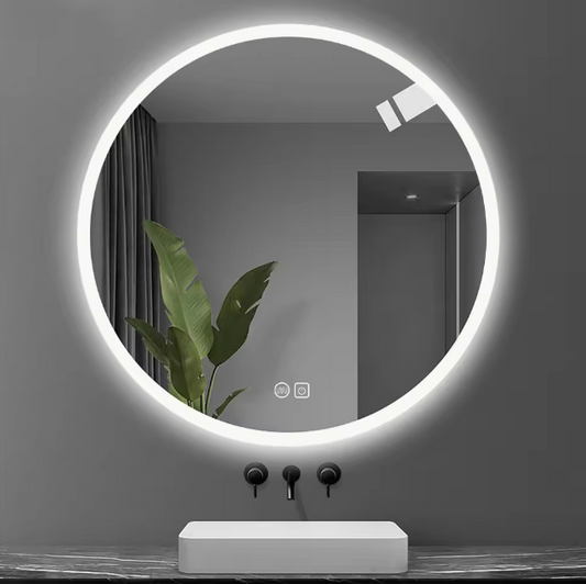 Ronde LED Badkamerspiegel – 80 cm, Anti-Fog, Dimbaar & Verstelbaar Licht