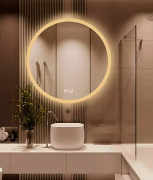 Ronde LED Badkamerspiegel – 80 cm, Anti-Fog, Dimbaar & Verstelbaar Licht