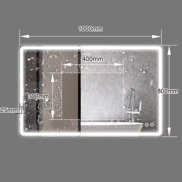 Ronde LED Badkamerspiegel – 80 cm, Anti-Fog, Dimbaar & Verstelbaar Licht
