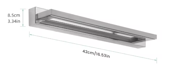 LED Spiegellamp – 42 cm, 9W, Neutraal Wit 4500K, Modern Design