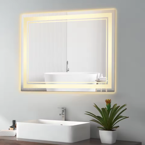 LED Badkamerspiegel – Dimbaar, 3 Lichtkleuren & Touch Schakelaar