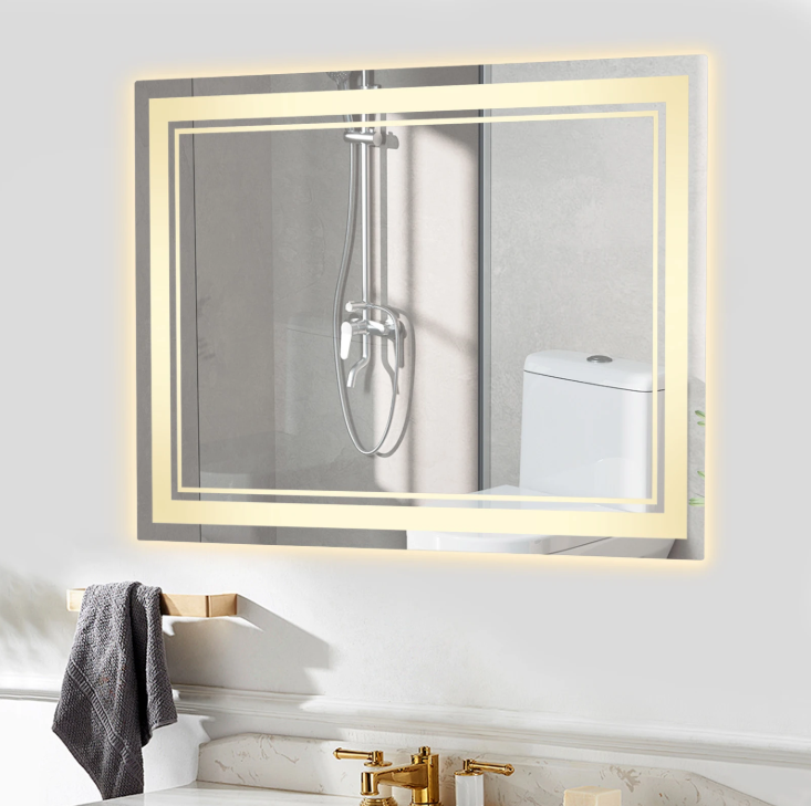 LED Badkamerspiegel 70×50 cm – Dimbaar, Anti-Fog & 3 Lichtkleuren