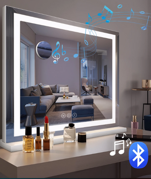 Make-up Spiegel met LED Verlichting – 58×46 cm, Dimbaar met Bluetooth & Touch