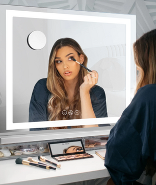 Make-up Spiegel met LED Verlichting – 58×46 cm, Dimbaar met Bluetooth & Touch